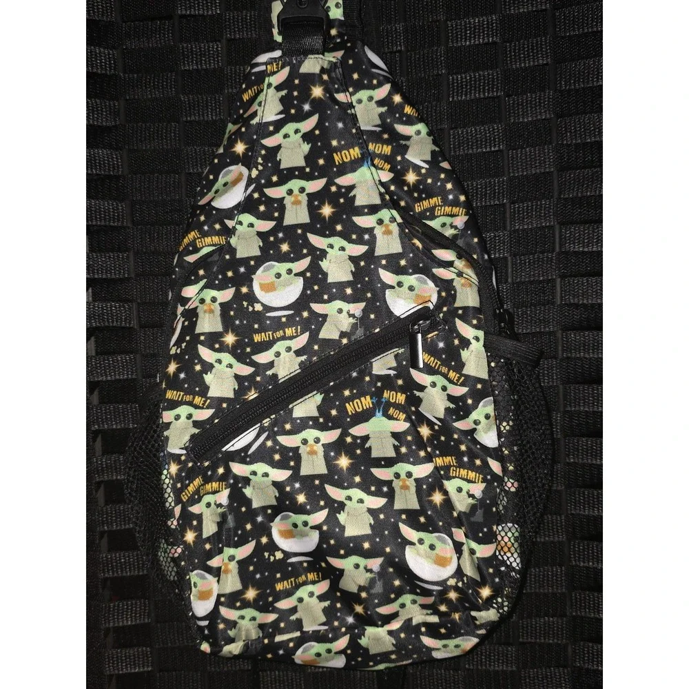 Grogu Baby Yoda Crossbody Sling Backpack Star Wars The Mandalorian Unique Custom